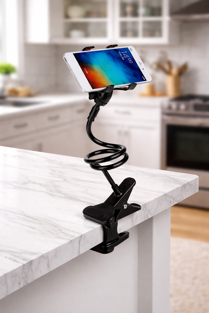 Flexible Mount Mobile Holder – Adjustable Tabletop Smartphone Stand with Long Flexible Arm