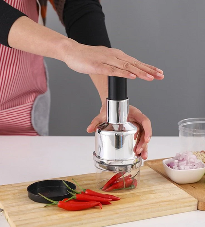 Multi-Function Manual Garlic Cutter &amp; Vegetable Chopper – Stainless Steel Clap Knife
