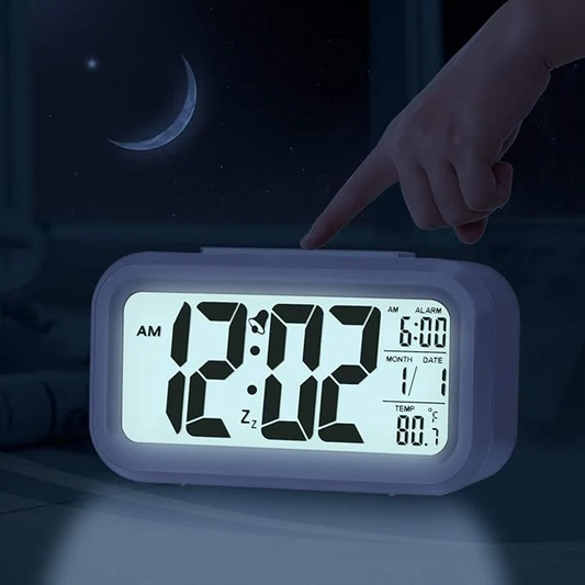 Digital LCD Alarm Clock with Temperature & Date Display