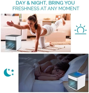 Mini Air Conditioning Fan – 3-in-1 Personal Air Cooler, Humidifier &amp; Air Purifier