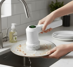 PureSpin Electric Handheld Scrubber – Rechargeable Power Cleaning Brush with Digital Display