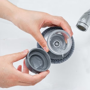 Liquid Adding Pot Washing Brush – Built-In Soap Dispenser Heavy-Duty Kitchen Scrubber