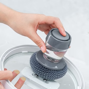 Liquid Adding Pot Washing Brush – Built-In Soap Dispenser Heavy-Duty Kitchen Scrubber