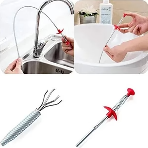 Flexible Drain Clog Remover Tool – Spring Steel Pipe Cleaner with Claw Grabber