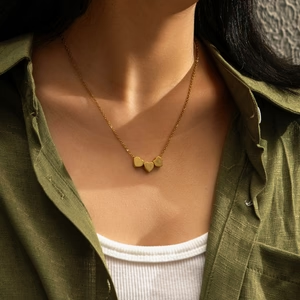 Minimalist Stainless Steel Heart Necklace – Elegant Designer Style Pendant