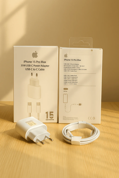 35W USB-C Power Adapter Set for iPhone – Fast Charging with USB-C Cable