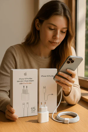 35W USB-C Power Adapter Set for iPhone – Fast Charging with USB-C Cable